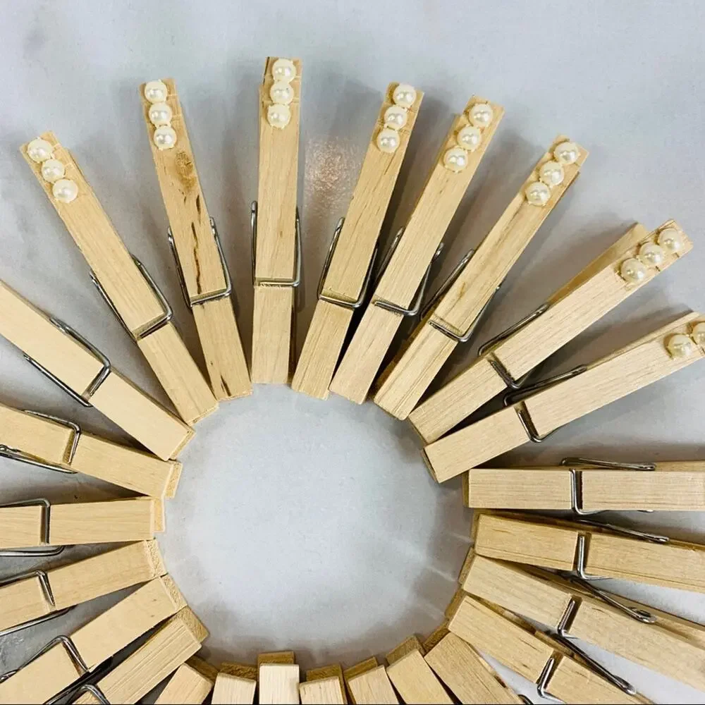 25 Decorative Bridal Pearl Embellished Clothespins Dorm Bedroom Office
